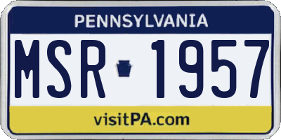 PA license plate MSR1957