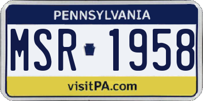 PA license plate MSR1958