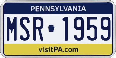 PA license plate MSR1959