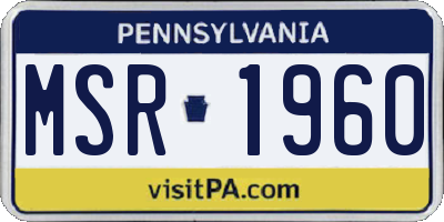 PA license plate MSR1960
