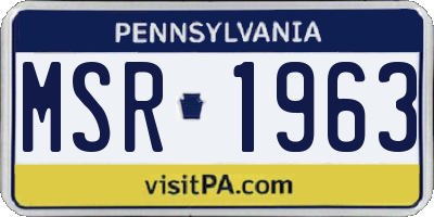 PA license plate MSR1963