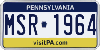 PA license plate MSR1964