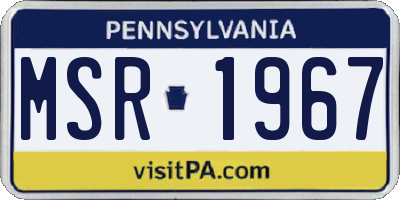 PA license plate MSR1967