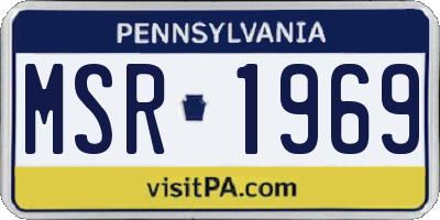 PA license plate MSR1969