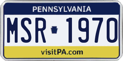 PA license plate MSR1970