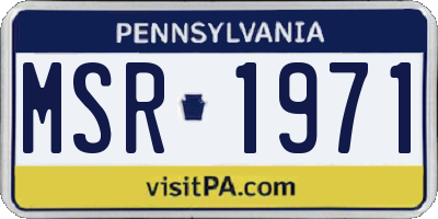 PA license plate MSR1971