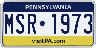 PA license plate MSR1973