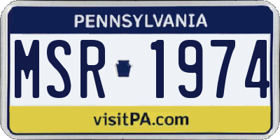 PA license plate MSR1974