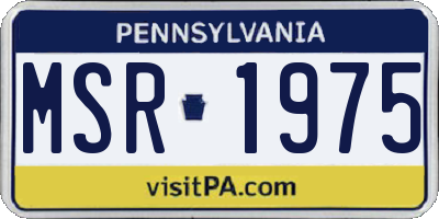 PA license plate MSR1975