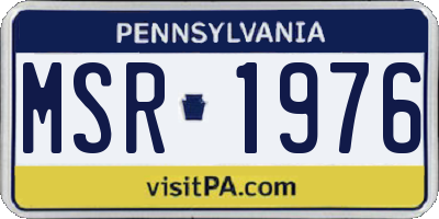 PA license plate MSR1976