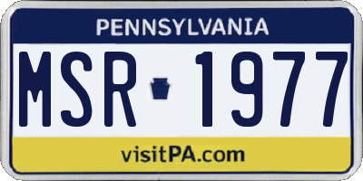 PA license plate MSR1977