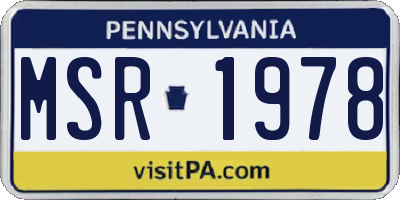 PA license plate MSR1978