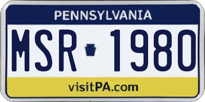 PA license plate MSR1980