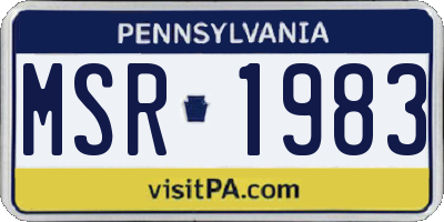 PA license plate MSR1983