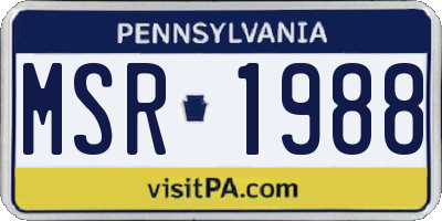PA license plate MSR1988