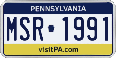 PA license plate MSR1991
