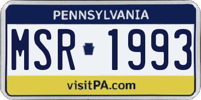 PA license plate MSR1993