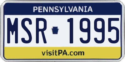 PA license plate MSR1995