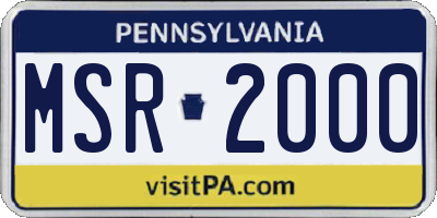 PA license plate MSR2000