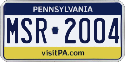 PA license plate MSR2004