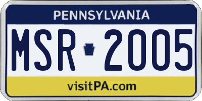 PA license plate MSR2005