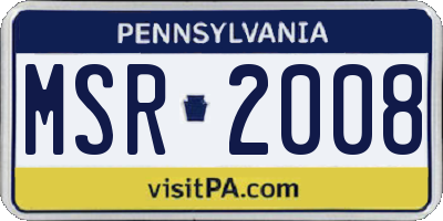 PA license plate MSR2008