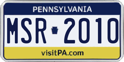 PA license plate MSR2010