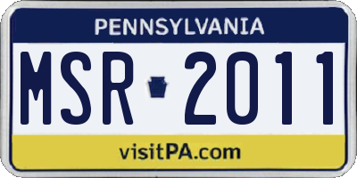 PA license plate MSR2011