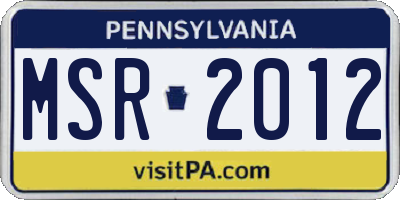 PA license plate MSR2012