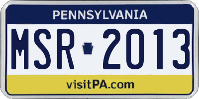 PA license plate MSR2013