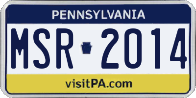 PA license plate MSR2014