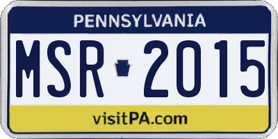 PA license plate MSR2015