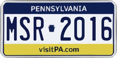 PA license plate MSR2016