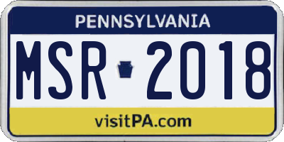 PA license plate MSR2018