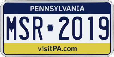 PA license plate MSR2019