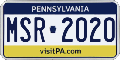 PA license plate MSR2020