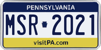 PA license plate MSR2021