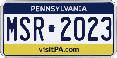 PA license plate MSR2023