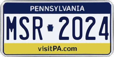 PA license plate MSR2024