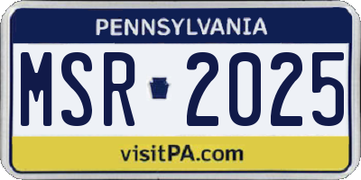 PA license plate MSR2025