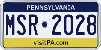 PA license plate MSR2028