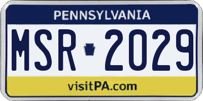 PA license plate MSR2029