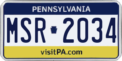 PA license plate MSR2034