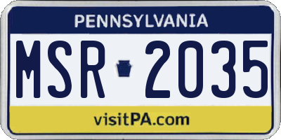 PA license plate MSR2035