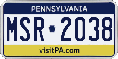 PA license plate MSR2038