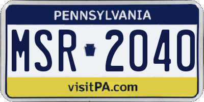 PA license plate MSR2040