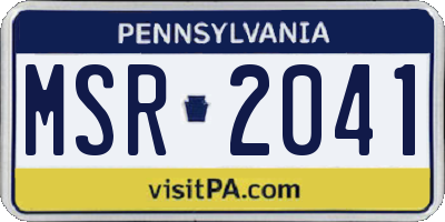 PA license plate MSR2041