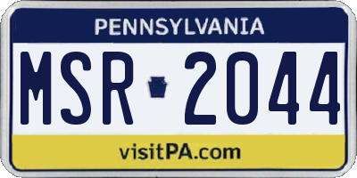 PA license plate MSR2044