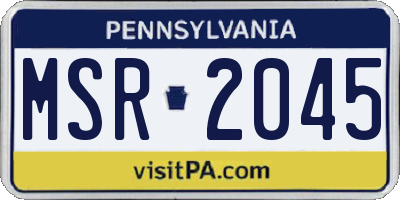 PA license plate MSR2045