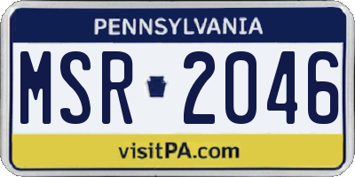 PA license plate MSR2046